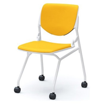 81S1AZ PD33 ルナ ネスティング 肘無  背パッド付 ホワイトシェル ホワイトフレーム ナイロン双輪 オカムラ(岡村製作所) 07208480