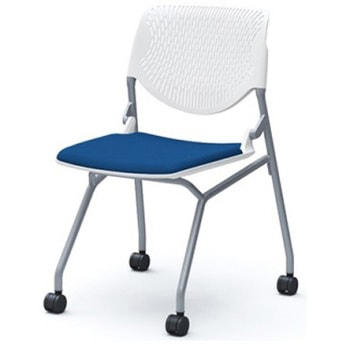 81S1AA FSF3 ルナ ネスティング 肘無  背パッド無 ホワイトシェル シルバーフレーム ナイロン双輪 オカムラ(岡村製作所) 07208665