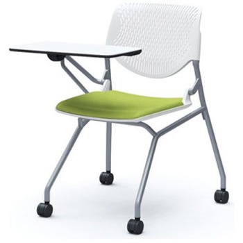 81S1AN PD32 ルナ ネスティング 肘無 テーブル付 背パッド無 ホワイトシェル シルバーフレーム ナイロン双輪 オカムラ(岡村製作所) 07208891