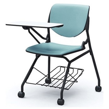 81S1JX PD31 ルナ ネスティング 肘無 棚付テーブル付 背パッド付 ブラックシェル ブラックフレーム ナイロン双輪 オカムラ(岡村製作所) 07209137