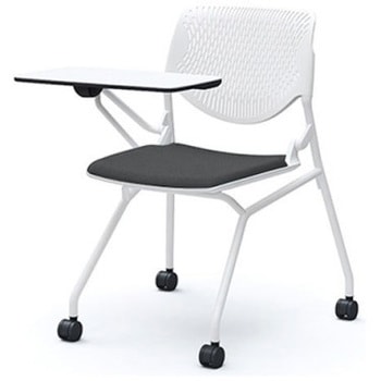 81S1AS FXW0 ルナ ネスティング 肘無 テーブル付 背パッド無 ホワイトシェル ホワイトフレーム ナイロン双輪 オカムラ(岡村製作所) 07210939