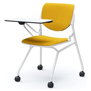 81S1AT FSG9 ルナ ネスティング 肘無 テーブル付 背パッド付 ホワイトシェル ホワイトフレーム ナイロン双輪 オカムラ(岡村製作所) 07211709