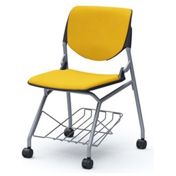 81S1JB FSG9 ルナ ネスティング 肘無 棚付 背パッド付 ブラックシェル シルバーフレーム ナイロン双輪 オカムラ(岡村製作所) 07212041