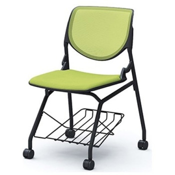 81S1JD FKA5 ルナ ネスティング 肘無 棚付 背メッシュ ブラックシェル ブラックフレーム ナイロン双輪 オカムラ(岡村製作所) 07212716