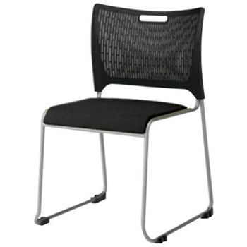 81R2CZ FFW1 レーテ クローズ脚 肘無 背カバー無 ブラックシェル メッキフレーム オカムラ(岡村製作所) 07214116