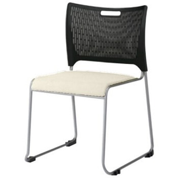 81R2CZ PB26 レーテ クローズ脚 肘無 背カバー無 ブラックシェル メッキフレーム オカムラ(岡村製作所) 07214125