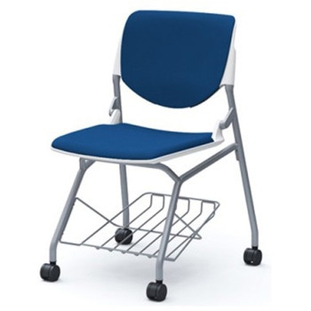 81S1GB FSF3 ルナ ネスティング 肘無 棚付 背パッド付 ホワイトシェル シルバーフレーム ナイロン双輪 オカムラ(岡村製作所) 07214177