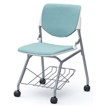 81S1GB FSG7 ルナ ネスティング 肘無 棚付 背パッド付 ホワイトシェル シルバーフレーム ナイロン双輪 オカムラ(岡村製作所) 07214186