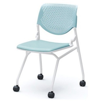 81S1DY PD31 ルナ ネスティング 肘無  背パッド無 セージシェル ホワイトフレーム ナイロン双輪 オカムラ(岡村製作所) 07215096