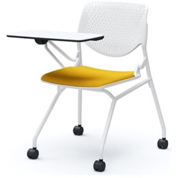 81S1AS FSG9 ルナ ネスティング 肘無 テーブル付 背パッド無 ホワイトシェル ホワイトフレーム ナイロン双輪 オカムラ(岡村製作所) 07215261