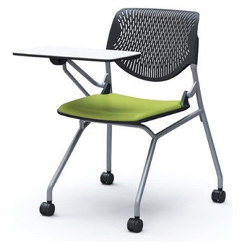 81S1CN PD32 ルナ ネスティング 肘無 テーブル付 背パッド無 ブラックシェル シルバーフレーム ナイロン双輪 オカムラ(岡村製作所) 07215315