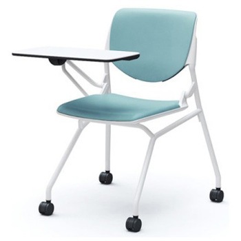 81S1AT PD31 ルナ ネスティング 肘無 テーブル付 背パッド付 ホワイトシェル ホワイトフレーム ナイロン双輪 オカムラ(岡村製作所) 07216146