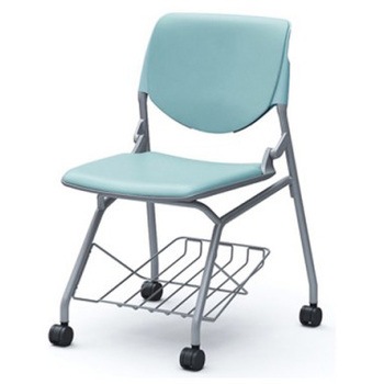 81S1KB PD31 ルナ ネスティング 肘無 棚付 背パッド付 セージシェル シルバーフレーム ナイロン双輪 オカムラ(岡村製作所) 07216478