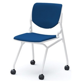 81S1AZ FSF3 ルナ ネスティング 肘無  背パッド付 ホワイトシェル ホワイトフレーム ナイロン双輪 オカムラ(岡村製作所) 07216907