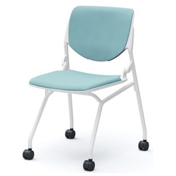 81S1AZ FSG7 ルナ ネスティング 肘無  背パッド付 ホワイトシェル ホワイトフレーム ナイロン双輪 オカムラ(岡村製作所) 07216916