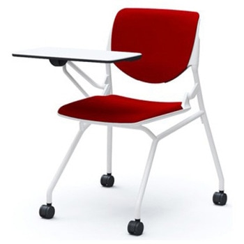 81S1AT FSF9 ルナ ネスティング 肘無 テーブル付 背パッド付 ホワイトシェル ホワイトフレーム ナイロン双輪 オカムラ(岡村製作所) 07218246