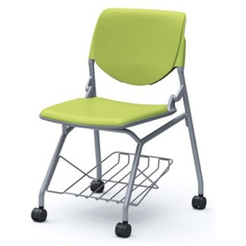 81S1LB PD32 ルナ ネスティング 肘無 棚付 背パッド付 グリーンシェル シルバーフレーム ナイロン双輪 オカムラ(岡村製作所) 07218718