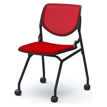 81S1CD FKA9 ルナ ネスティング 肘無  背メッシュ ブラックシェル ブラックフレーム ナイロン双輪 オカムラ(岡村製作所) 07218840