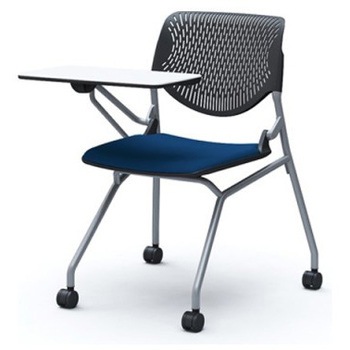 81S1CN FSF3 ルナ ネスティング 肘無 テーブル付 背パッド無 ブラックシェル シルバーフレーム ナイロン双輪 オカムラ(岡村製作所) 07219768