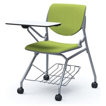 81S1HR FSF5 ルナ ネスティング 肘無 棚付テーブル付 背パッド付 グレーシェル シルバーフレーム ナイロン双輪 オカムラ(岡村製作所) 07220021