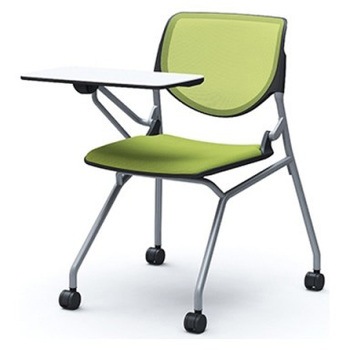 81S1CH FKA5 ルナ ネスティング 肘無 テーブル付 背メッシュ ブラックシェル シルバーフレーム ナイロン双輪 オカムラ(岡村製作所) 07220188