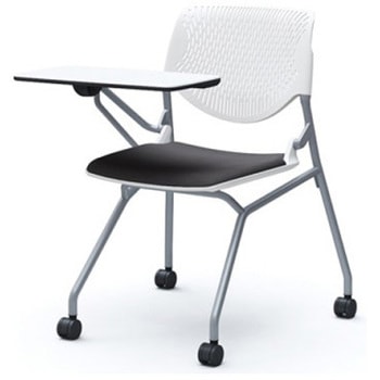 81S1AN FSG2 ルナ ネスティング 肘無 テーブル付 背パッド無 ホワイトシェル シルバーフレーム ナイロン双輪 オカムラ(岡村製作所) 07222017