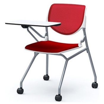 81S1AH FKA9 ルナ ネスティング 肘無 テーブル付 背メッシュ ホワイトシェル シルバーフレーム ナイロン双輪 オカムラ(岡村製作所) 07222428