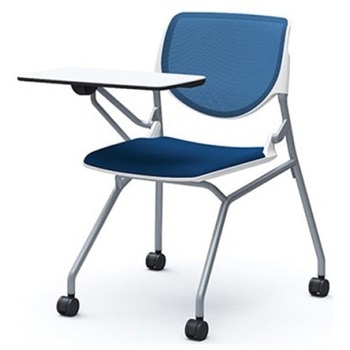 81S1AH FKB3 ルナ ネスティング 肘無 テーブル付 背メッシュ ホワイトシェル シルバーフレーム ナイロン双輪 オカムラ(岡村製作所) 07222437