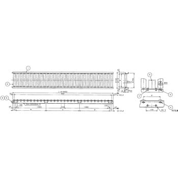 MS60B-500730 スチールローラコンベヤ MS60B型 径60．5X2．8T 1台 三鈴