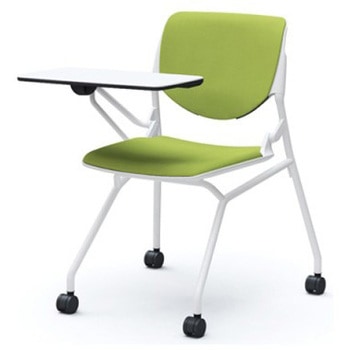 81S1AT FSF5 ルナ ネスティング 肘無 テーブル付 背パッド付 ホワイトシェル ホワイトフレーム ナイロン双輪 オカムラ(岡村製作所) 07222787