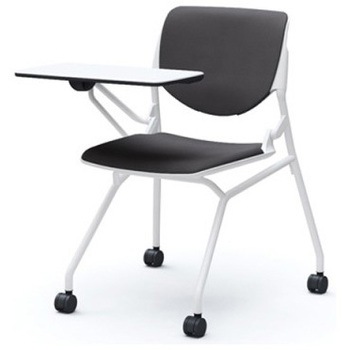 81S1AT FSG2 ルナ ネスティング 肘無 テーブル付 背パッド付 ホワイトシェル ホワイトフレーム ナイロン双輪 オカムラ(岡村製作所) 07222796