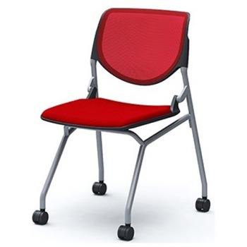 81S1CI FKA9 ルナ ネスティング 肘無  背メッシュ ブラックシェル シルバーフレーム ナイロン双輪 オカムラ(岡村製作所) 07223259