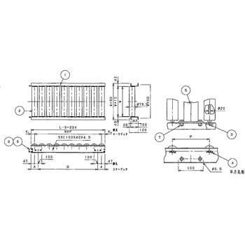 MS76-301510 スチールローラコンベヤ MS76型 径76．3X4．2T 1台 三鈴工 