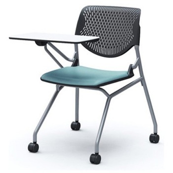 81S1CN PD31 ルナ ネスティング 肘無 テーブル付 背パッド無 ブラックシェル シルバーフレーム ナイロン双輪 オカムラ(岡村製作所) 07223925