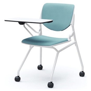 81S1AT FSG7 ルナ ネスティング 肘無 テーブル付 背パッド付 ホワイトシェル ホワイトフレーム ナイロン双輪 オカムラ(岡村製作所) 07224720