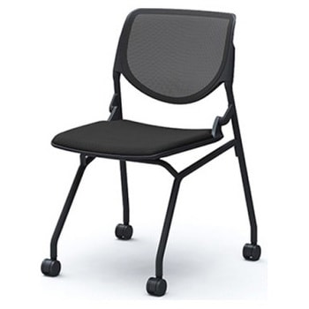 81S1CD FKA1 ルナ ネスティング 肘無  背メッシュ ブラックシェル ブラックフレーム ナイロン双輪 オカムラ(岡村製作所) 07225158