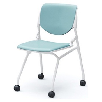 81S1AZ PD31 ルナ ネスティング 肘無  背パッド付 ホワイトシェル ホワイトフレーム ナイロン双輪 オカムラ(岡村製作所) 07225587