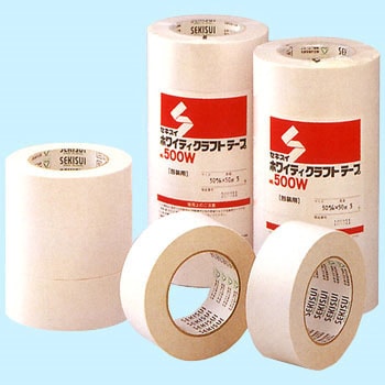 No.500W ホワイティクラフトテープ セキスイ 紙基材 白色 テープ幅50mm