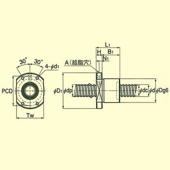 Btk 1405v 2 6zz Nut 転造ボールねじ用 リターンパイプナット Thk 全長l1 40mm 1本 通販モノタロウ