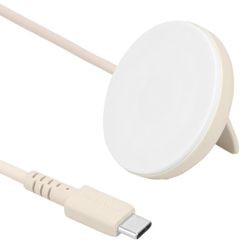 Qi2対応 マグネット式ワイヤレス充電器 スタンド付き2年保証 アーモンドミルク(MOT-QI15W02-EC) MOTTERU