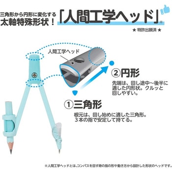 回しやすい算数コンパス クツワ