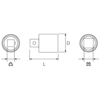 BA34 9.5sq. ソケットアダプタ 1個 KTC 【通販サイトMonotaRO】