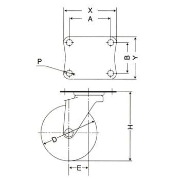 STH-130VUH STH 自在車(ウレタン車輪) 1個 ナンシン 【通販サイト