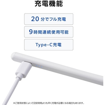 タッチペン iPad用ペンシル 充電式 スタイラスペン Type-C 急速充電 傾き検知 パームリジェクション エレコム
