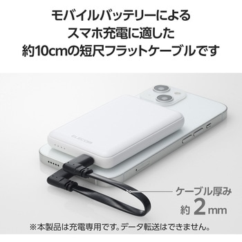 iPhone充電ケーブル ( USB-C to ライトニングケーブル ) 短い 0.1m PD対応 L字 フラット MFi認証 急速充電 エレコム