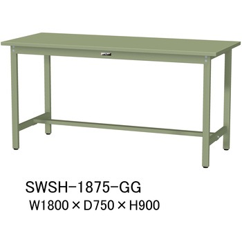 軽量作業台/耐荷重300kg_固定式H900_スチール天板_ワークテーブル300シリーズ 山金工業