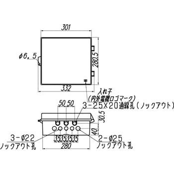 PNB283013YD プラスチックボックス 1面 内外電機 【通販サイトMonotaRO】