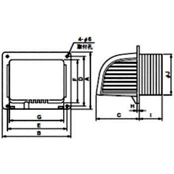 Fy 1 Fy形浴室用換気扇フードカバー 1台 内外電機 通販サイトmonotaro