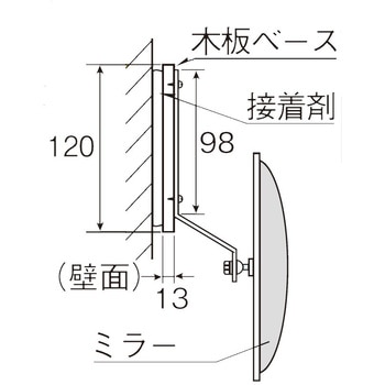ガレージミラー 貼り付け取付タイプ 信栄物産