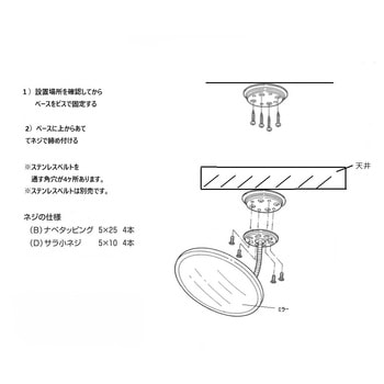 ガレージミラー 天井取付タイプ 信栄物産